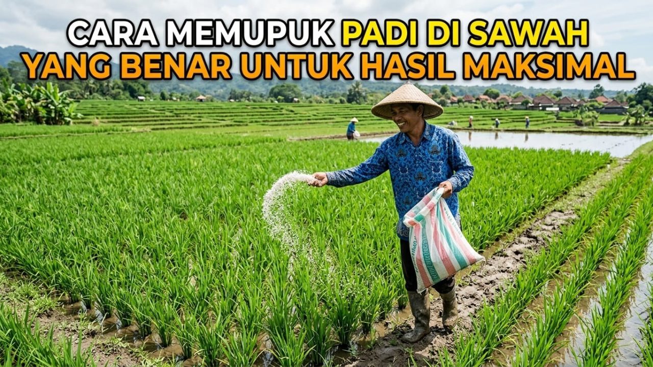 cara memupuk padi di sawah yang benar