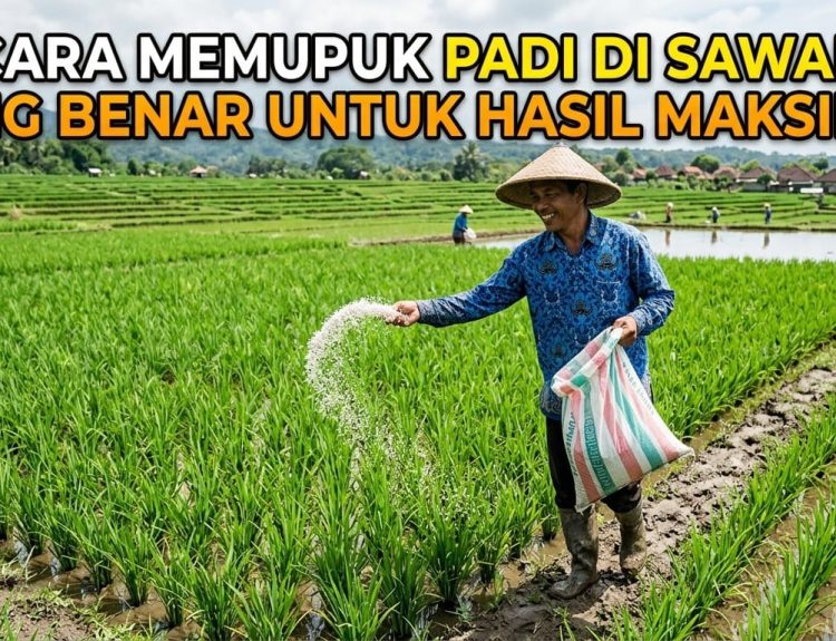 cara memupuk padi di sawah yang benar